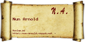 Nun Arnold névjegykártya