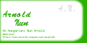 arnold nun business card